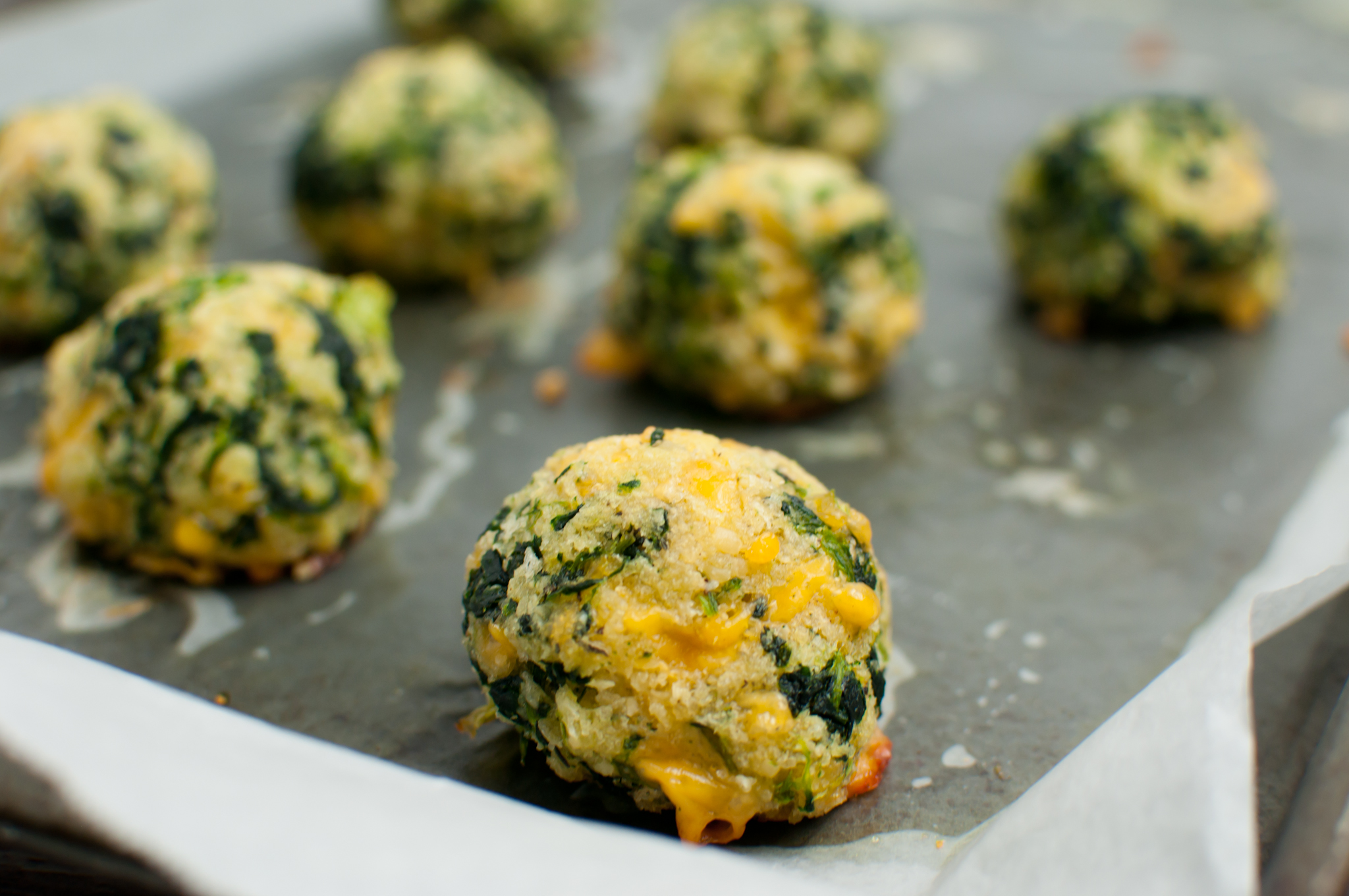 Food ball. Baked Broccoli Cheese balls.